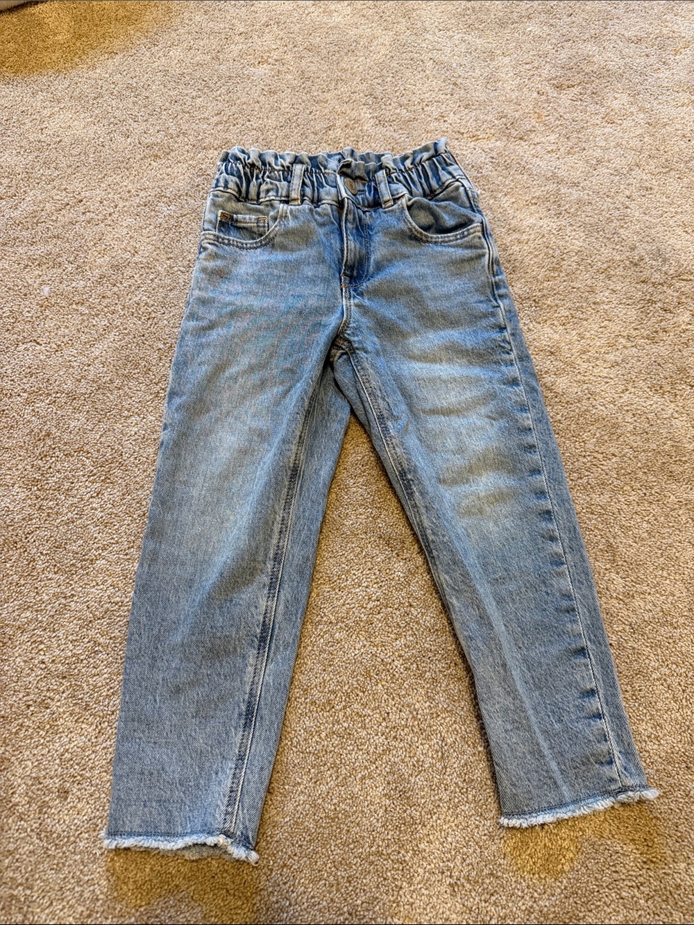 Light Wash Elastic Waist Jeans - Kids